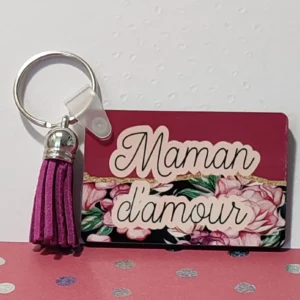 Porte-clefs bois rectangle