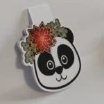Marque-page panda fleur