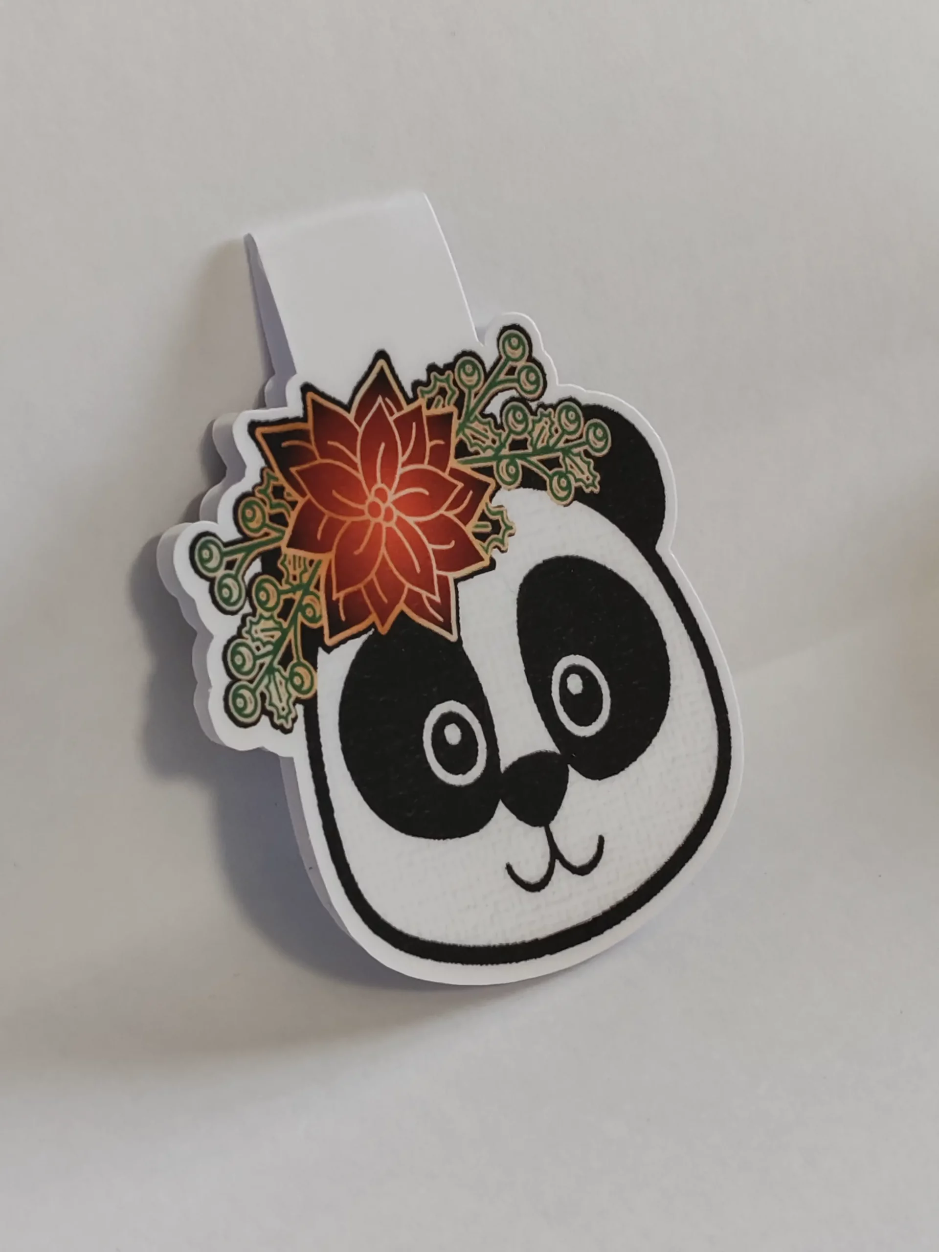 Marque-page panda fleur
