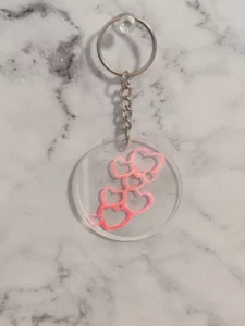 Porte-clef ligne coeur